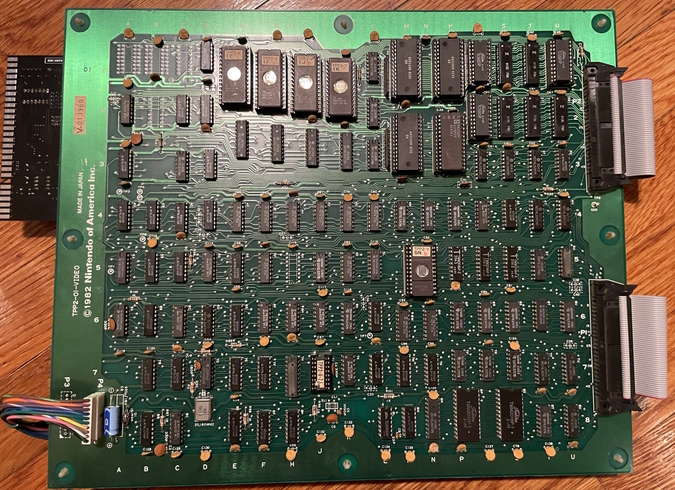 Bottom of the PCB, mostly discrete logic with some EEPROMS and RAM
