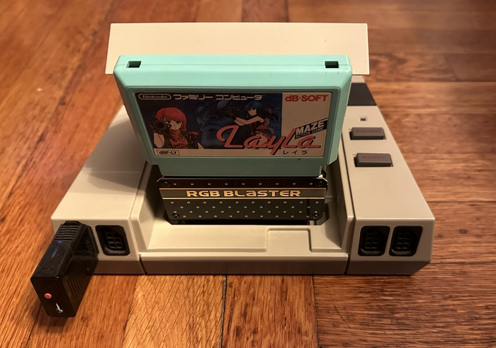 LayLa for Famicom plugged into the RGB Blaster plugged into the AVS