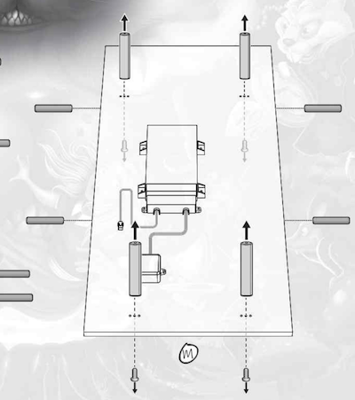 the scale of instructions is weird Four pillars are removed, while side pieces are added