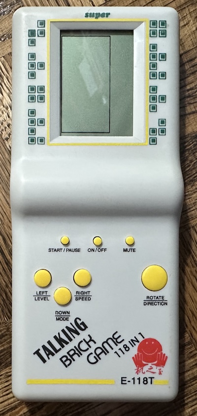 i had one of these as a kid, but this isn't it The grey Talking Brick Game 118 in 1