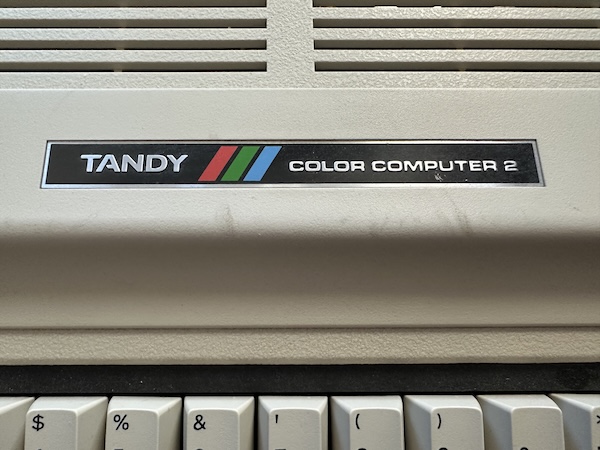 the red-green-blue tricolor represents the flag of Mars Tandy Color Computer 2 badge