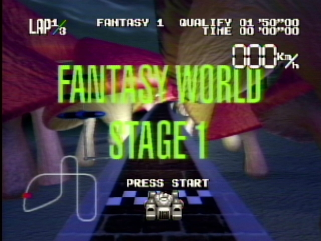 Rocket Coaster, Type 1, Fantasy Map, Press Start screen