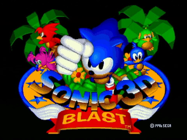 Sonic 3D Blast title screen in RGB
