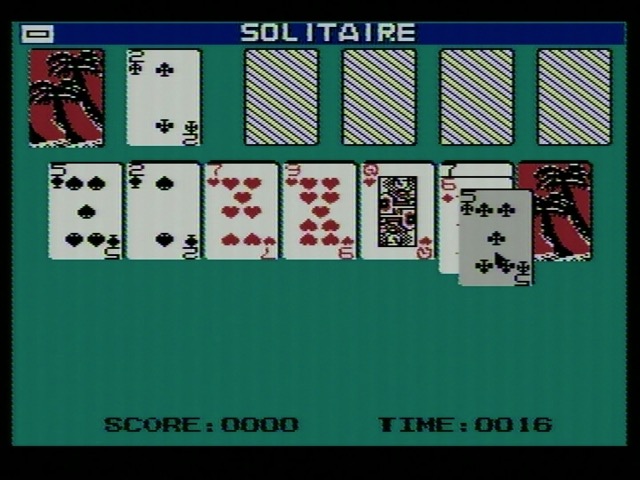 A game designed to look a lot like Microsoft's famous version of Solitaire, running on Famiclone hardware