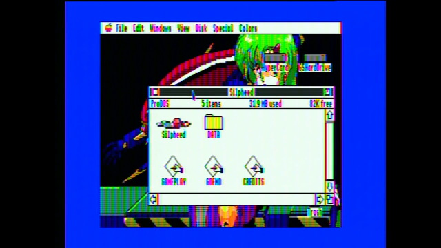 Apple IIgs composite output. Text is difficult to read due to rainbow artifacts