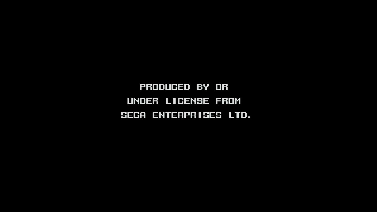 A black screen with 'PRODUCED BY OR UNDER LICENSE FROM SEGA ENTERPRISES LTD.' in white