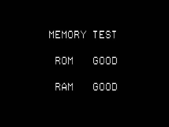 Dottori-kun memory test. It reports that ROM GOOD, RAM GOOD