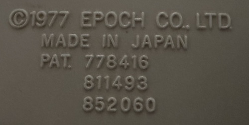 (c) 1977 EPOCH CO. MADE IN JAPAN. PAT 778416, 811493, 852060