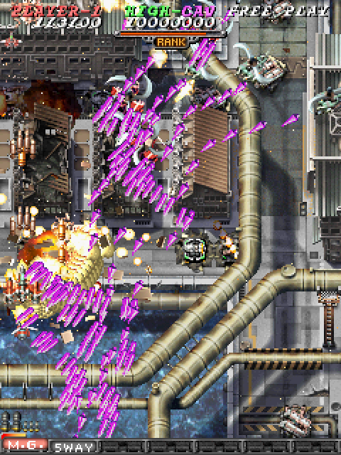 Ibara Kuro gameplay, huge numbers of bullets in stage 1