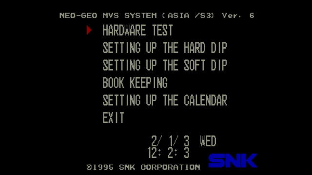 The standard MVS menu