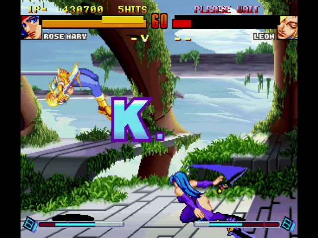 Leon has been defeated, and the letters KO are coming on screen, but there's just the K