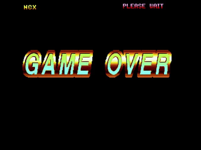 Asura Buster GAME OVER, with the initials NCX being written