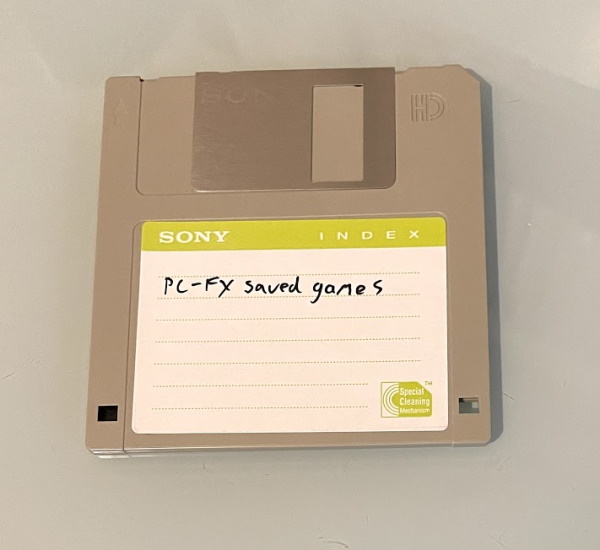 A floppy disk. Standard 3.5 inch