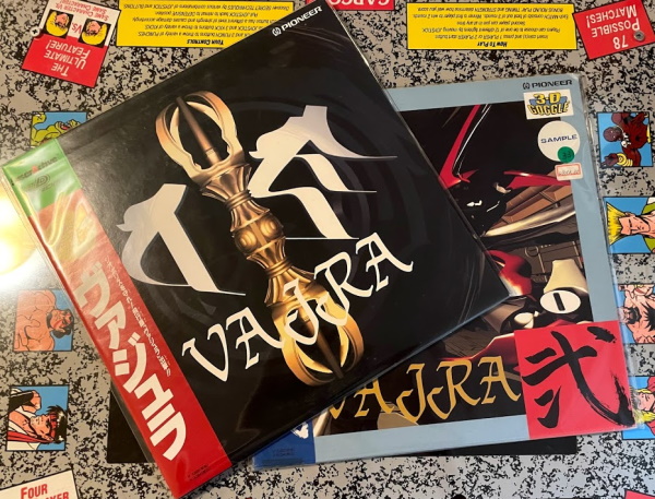 Two laserdiscs, Vajra and Vajra Ni, shooters for the LaserActive PAC N-1