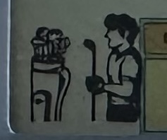 liquid crystals Little pictue of a golfer at his golf bag