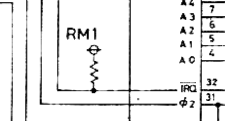 The IRQ line connected to the +5V voltage by a resistor