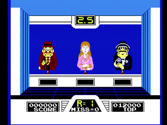 Hogan's Alley gameplay, showing the three figures