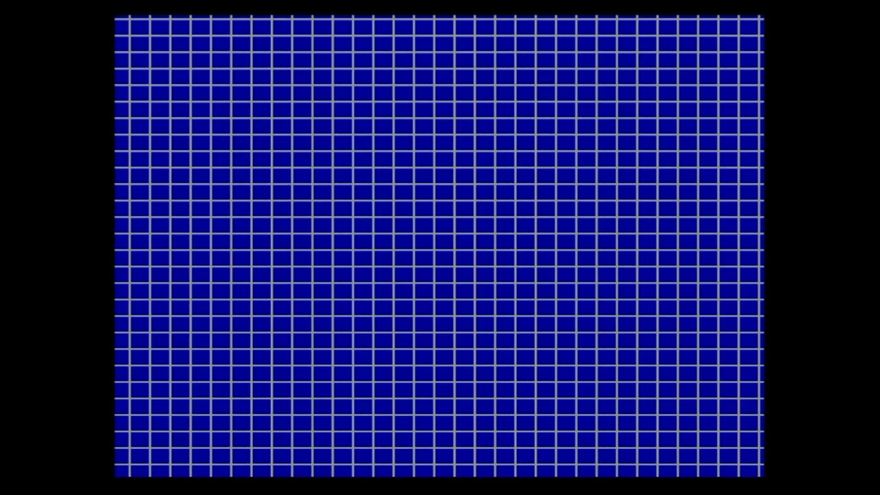 White grid on blue