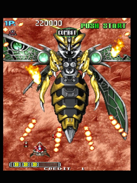 DoDonPachi  II gameplay. Specifically, the damaged Taisabachi boss
