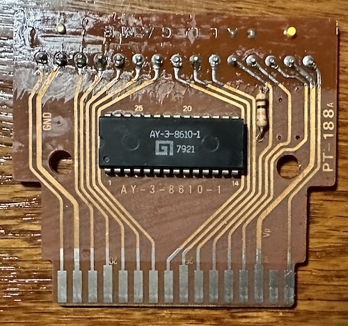 An AY-3-8610-1 on a brown circuitboard