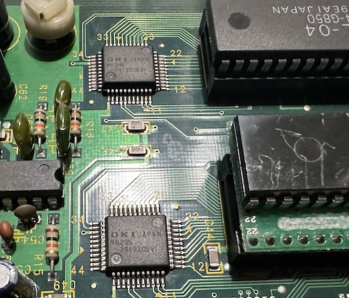 OKI dokie! Zoomed in on the two surface-mount OKI chips