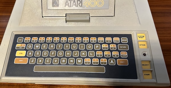 The Atari 400 keyboard is a flat membrane