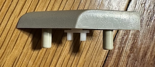 Key with long legs and an adapter installed