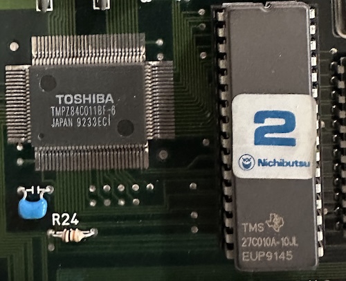 A surface-mount CPU and a through-hole ROM