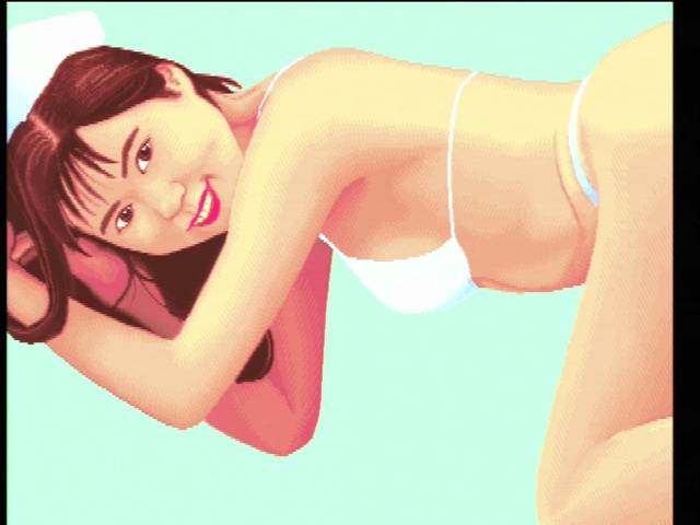 A girl in a white bra with a smile