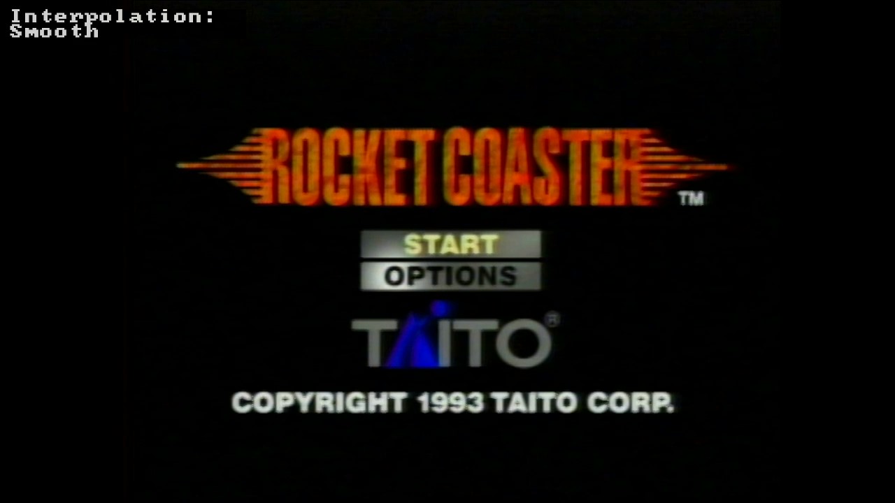 Rocket Coaster title screen, with smooth interpolation