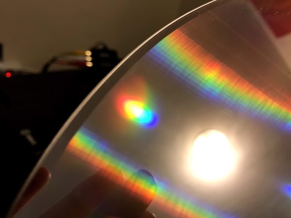 A closeup of an LD-ROM2 disk