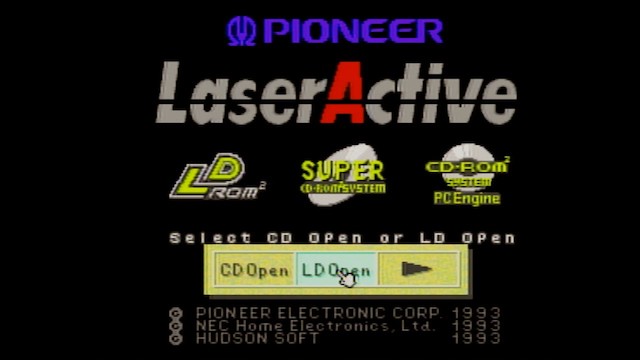 The bootup screen of the LaserActive