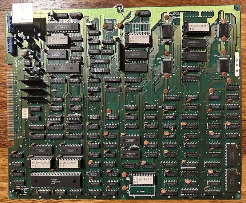 A large PCB labeled Jaleco Export