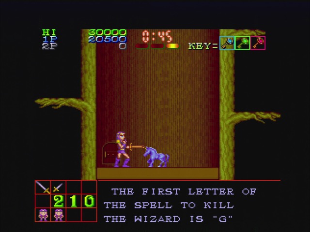 Legend of Makai gameplay. The unicorn tells me the first letter of the spell is G