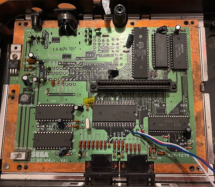 The circuit board of the RGB Master System 2, as described below.