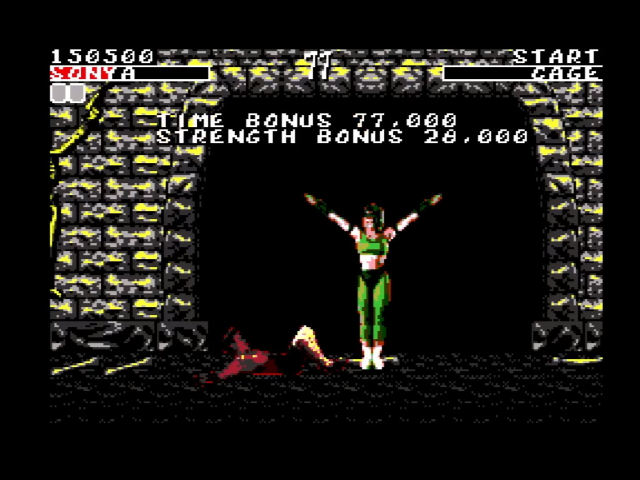 Mortal Kombat gameplay. Similar to the last screenshot, but in color