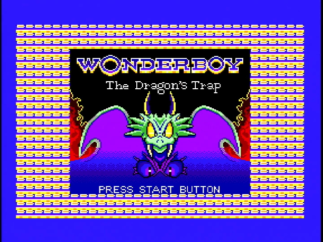 Wonder Boy 3 for the game gear, the title screen surrounded by garbage