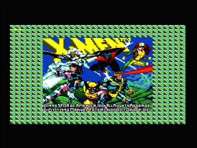 X-Men title screen rendering correctly, but squished