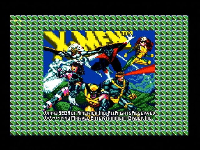 X-Men title screen looks correct.