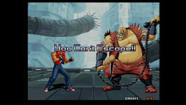 SvC Chaos gameplay, featuring the second-round start text 'YOU CANT ESCAPE!!'
