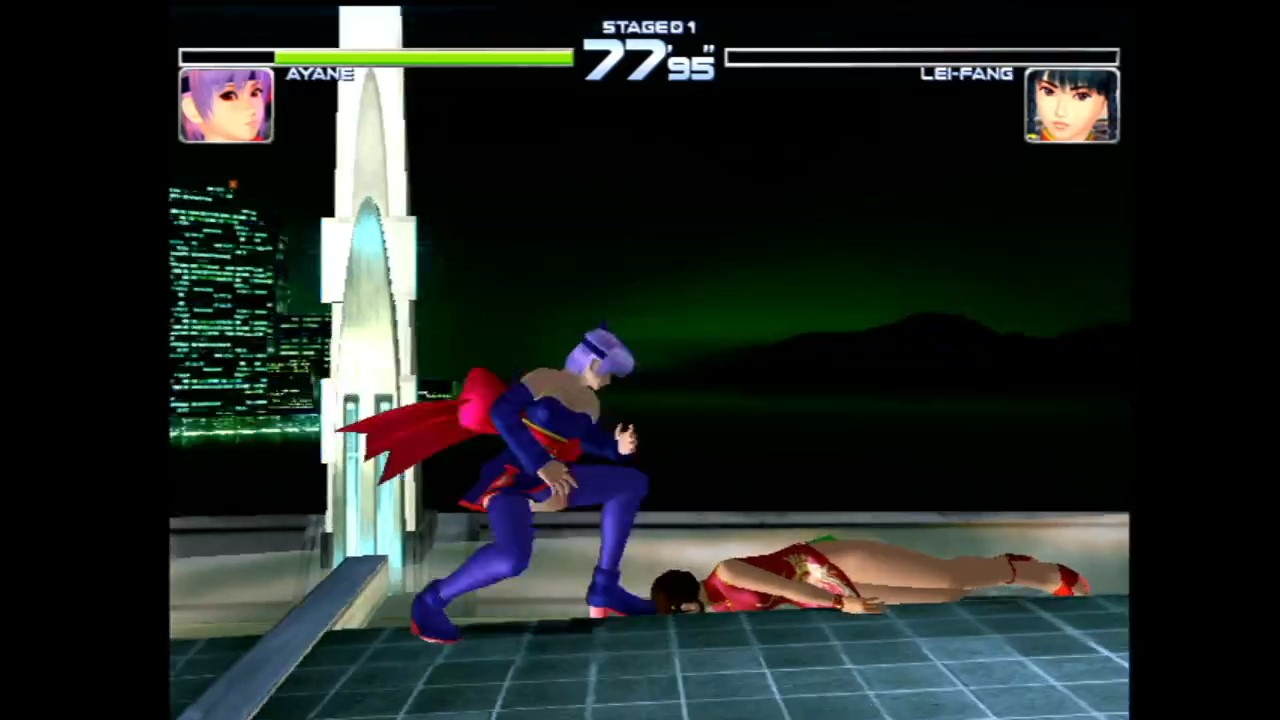 Dead or Alive 2 showing a defeated character
