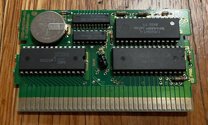 An MMC1 circuitboard with a battery