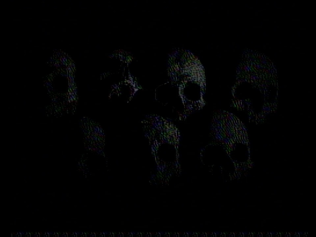 pixelated skulls