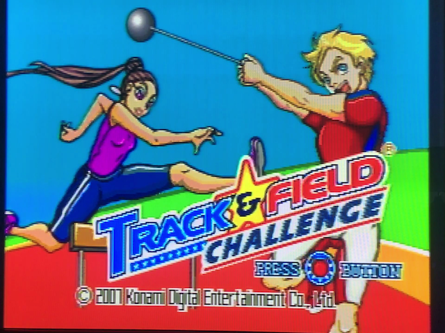 Title screen for Konami Digital Entertaiment's Track and Field TV Challenge