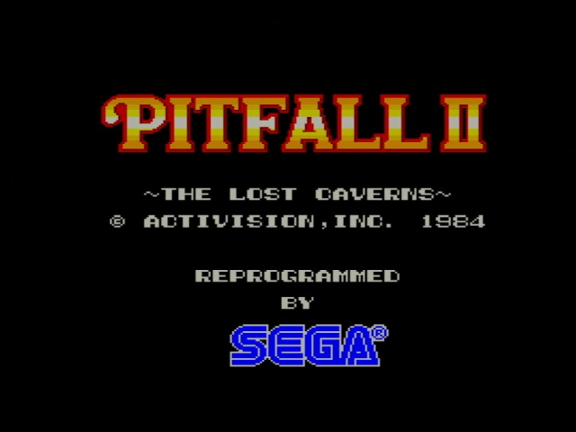 PITFALL II ~ THE LOST CAVERNS arcade title screen