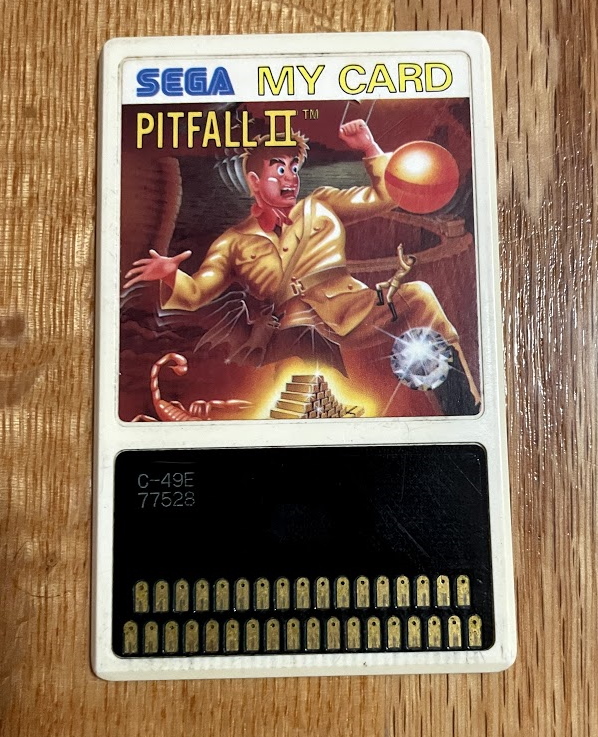 Pitfall Harry on the cover of the Sega My Card version of Pitfall II
