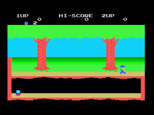 The SG-1000 version of Pitfall II, Revision 1. The colors are less saturated