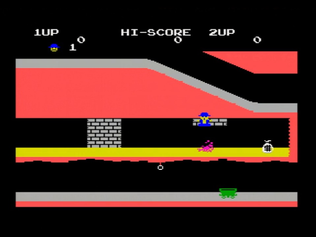 The SG-1000 version of Pitfall II. Pitfall Harry dies from a scorpion near a minecart