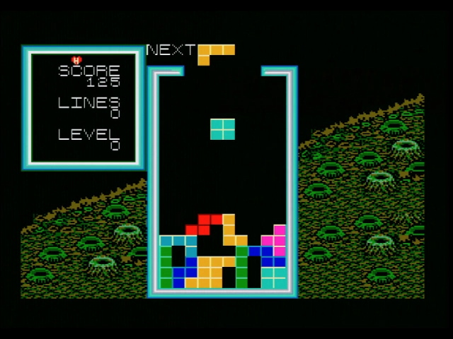 Super Tetris gameplay. It's tetris for the Master System, not the Elektronika, provided for context.