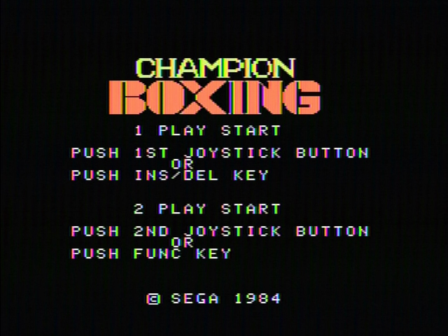 Champion Boxing title screen